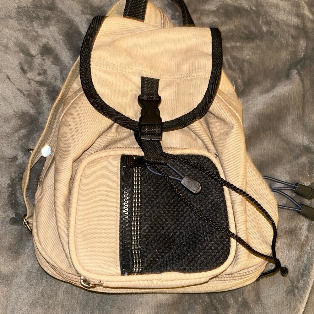 Tan and Black Little Backpack